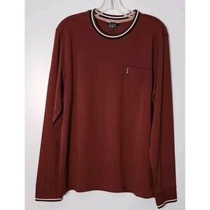 Ben Sherman Crewneck Long Sleeve Pocket Shirt Size‎ Medium Regular Fit NWT Wine